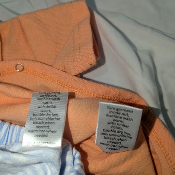 Starting Out Orange and Blue Easter Spring Bunny Infant Baby Matching Set - Picture 5 of 7